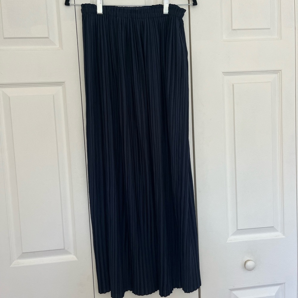 Banana Republic Navy Pleated Maxi Skirt